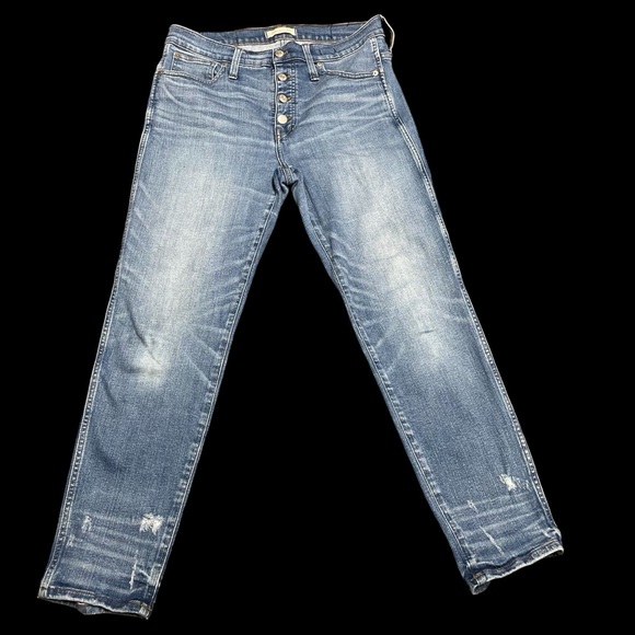 Madewell Women's Slim Straight Leg Jeans Button Front Size 30 - Picture 3 of 14